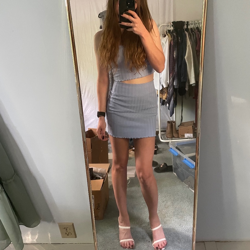 Aerie Light Blue Two Piece Skirt Set. EUC. XS.